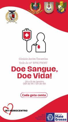 campanha doação sangue da PMMT