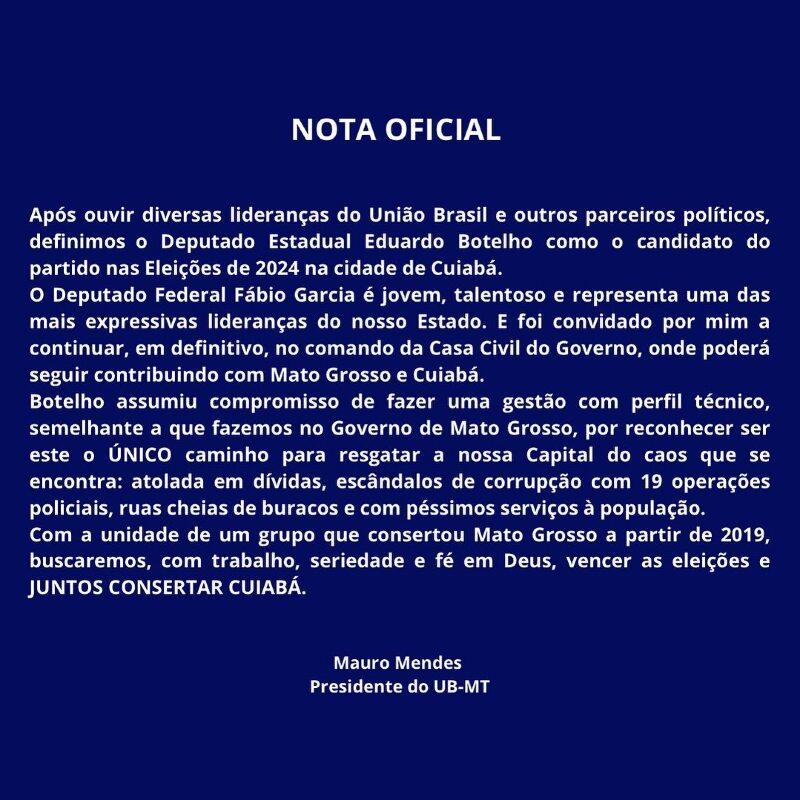 Nota União Brasil