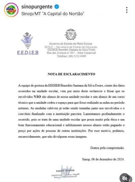 NOTA DE ESCLARECIMENTO 