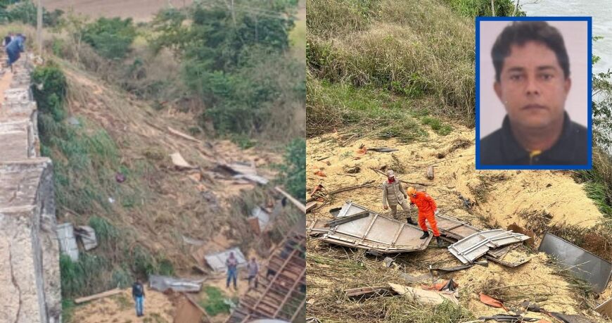Carreta carregada com soja tomba e motorista desaparece após cair de ponte no interior de MT